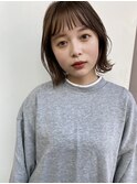 ボブ/大人ヘア/オリーブグレー/小顔/前髪/