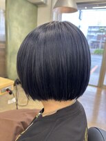 エイトオロク 那覇小禄店(EIGHT oroku) 刈り上げボブ× ネイビーカラー