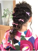 御茶ノ水 ヘアセット ヘアアレンジ 編みおろし