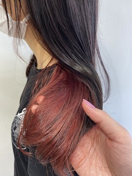 アッシュ 高円寺店(Ash) インナーカラー×ワインレッド