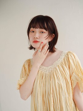 ムク 甲府(muku.) ミディアムヘア/斜めバング/グレージュカラー/甲府駅