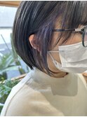 【sati 伊藤】インナーカラーラベンダーアッシュ×丸みショート