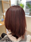レイヤースタイル×レッドブラウン