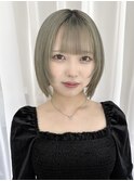 前髪あり簡単スタイリングレイヤー小顔ボブ