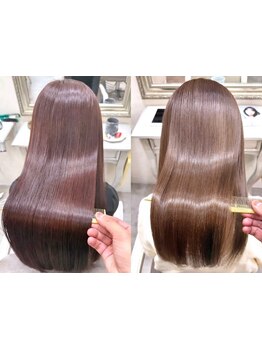 10時～22時まで営業◎カラー同日施術可能!髪に優しくダメージレス*透明感カラー＆美髪ストレートで印象UP★