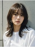 ショートボブシースルーマッシュウルフカットショートヘアボブ