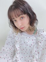 ルービック(Rubik's)&nbsp;20代30代40代くせ毛風無造作黒髪レイヤーミディ/インナーカラー