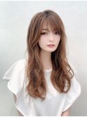 アンニュイウェーブヘルシーロングプラチナベージュ透明感表参道