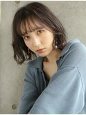 [ANDREY]グレーベージュ/レイヤーロング/前髪パーマ黒髪カタログ