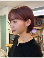 アンプラグド(unplugged)&nbsp;ピンクブラウンの耳かけボブ