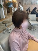 ショートボブ×ベージュ