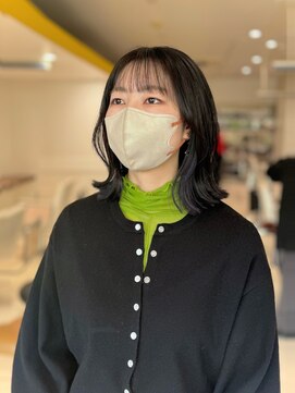 バサ 江古田店(BASSA) くびれボブ×イヤリングカラー(アッシュ/グレー/ラベンダー)