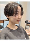 ハンサムショート　毛流れパーマ