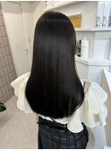 韓国 くびれロング レイヤー ワンホンヘア 小顔前髪