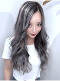 【外国人風カラー】ホワイトバレイヤージュ×ブリーチ２回