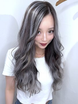 ブレイズヘアー(BLAZEhair) 【外国人風カラー】ホワイトバレイヤージュ×ブリーチ２回