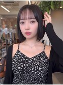 韓国切りっぱなしボブ前髪カット髪質改善銀座