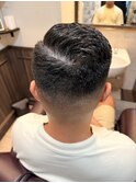 刈り上げセンターパートMEN’S HAIRフェザーパーマサーフカール 