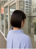 透明感ラベンダーグレーボブ