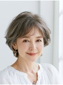 白髪が気になりにくいひし形ショート