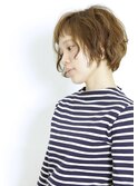 大人可愛いゆるふわショートバングボブ