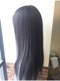 ダークアッシュパープルうるツヤストレート 暗髪でも透明感◎