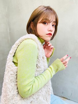 ロロ(ro-ro) 【恵比寿ro-ro】ミニボブ×オリーブベージュ