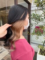 アース コアフュールボーテ 長野稲田店(EARTH coiffure beaute) オレンジベージュインナーカラーくびれミディ