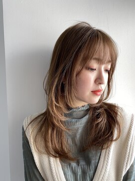 フォルテ 横浜店(FORTE) ロングヘア、グレージュカラー、ココアベージュ、黒髪縮毛