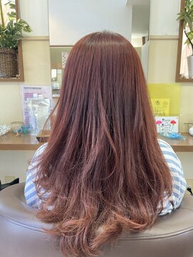 コアフィールフィス(COIFFURE fils) 新規お得クーポンあり【見附 今町】ゆるふわオレンジピンクヘア