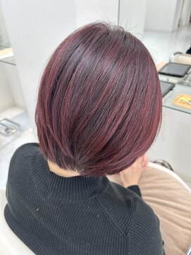 ヘアポジション 田子西店(HAIR Position) ショートボブ×レッド