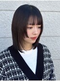 くびれレイヤーミディアム/韓国風ボブ/艶髪/モカブラウン/ダーク