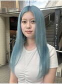 水色 / ミントカラー / 3回ブリーチ / 渋谷ハイトーン