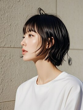 レイヤーカットショートウルフくびれボブ前下がりボブシャギー