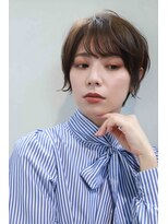 ムウ 難波(MOU) クールショートボブ前髪イメチェンピンクベージュ30代40代50代