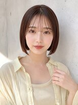 ノア 三宮店(NOA)&nbsp;【NOA】シースルーバング×ストレートボブ／透明感ブラウン