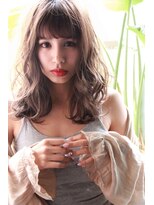 グレージュ デジタルパーマ 小顔レイヤー 艶 透明感 高柳