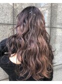 モーブグレージュ 毛先パーマ