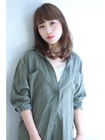 オーロ 緑地公園店(ORO)&nbsp;似合わせカットアッシュブラウンの大人かわいい小顔セミディ