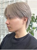 メンズミルクティーベージュコンマヘアアッシュグレージュカラー