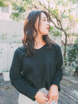 フランズ いわき(FLUNS)&nbsp;デザインカラー/レイヤーカット/ウェットヘア/オリーブベージュ