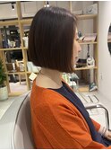 切りっぱなしボブ＆ダークブラウンカラー