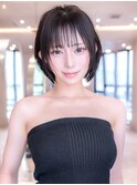ミディアム髪質改善ストレート顔周りレイヤーカット前髪縮毛矯正