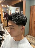 MEN’S HAIR/サーフカール/刈り上げセンターパート/柏