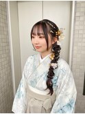 【misa】卒業式/成人式/サイド編みおろし