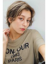 ムウ 難波(MOU) ボブクールショート前髪イメチェンピンクベージュ30代40代50代