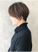 くびれショート_厚めバングローライトスリークボブ_ba278853