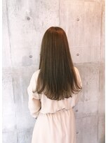 エンリッチヘア(enrich hair)&nbsp;オリーブベージュ　透明感カラー　ワンカール　ロングヘア