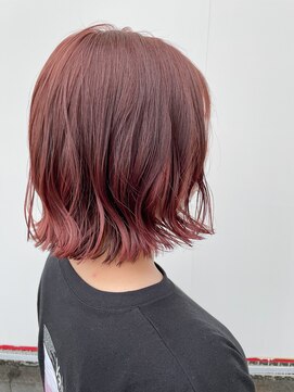 グランデュール 藤枝店(GRANDEUR) ピンクベージュ×ミディアムボブ