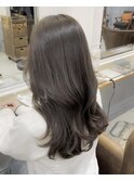 毛流れを作る顔周りレイヤー グレージュ艶髪【横浜】